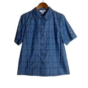 Alia blue vintage button down shirt. Size 8